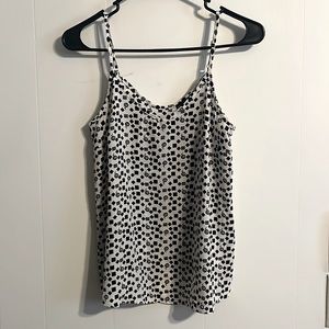 White with black design tank top